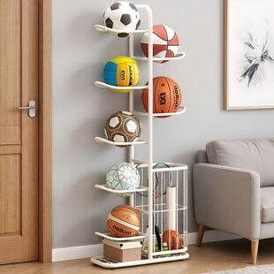 篮球收纳架家用室内儿童球类收纳神器运动器材收纳落地式储物架子