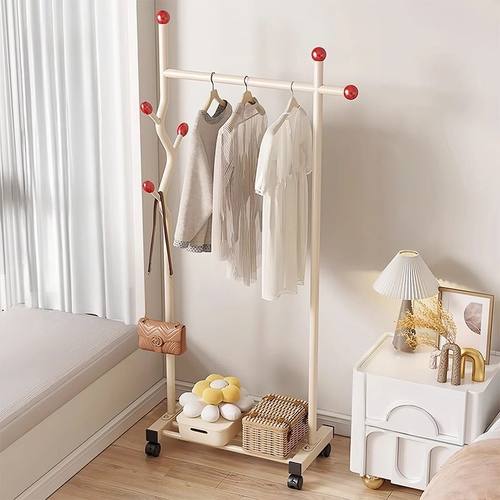 晾衣架落地家用可移动室内简易衣帽架卧室凉晒衣架阳台挂衣服架子
