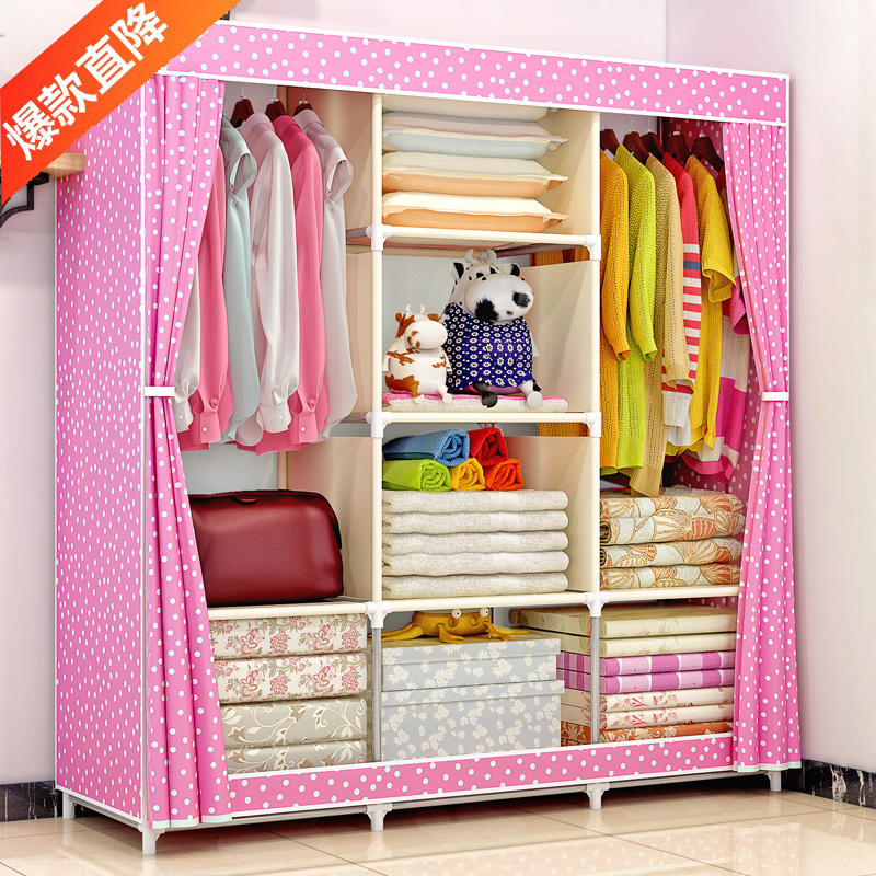 简易衣柜布艺防尘时尚出租房用