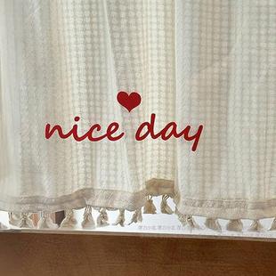 nice 饰贴纸 day可爱爱心红色复古贴纸店铺橱窗玻璃门防撞画房间装