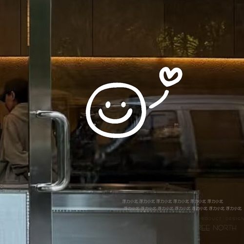 笑脸爱心可爱图案镜子拍照玻璃