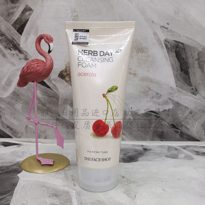 TheFaceShop/菲诗小铺每日草本樱桃泡沫洁面膏170g 光滑净透
