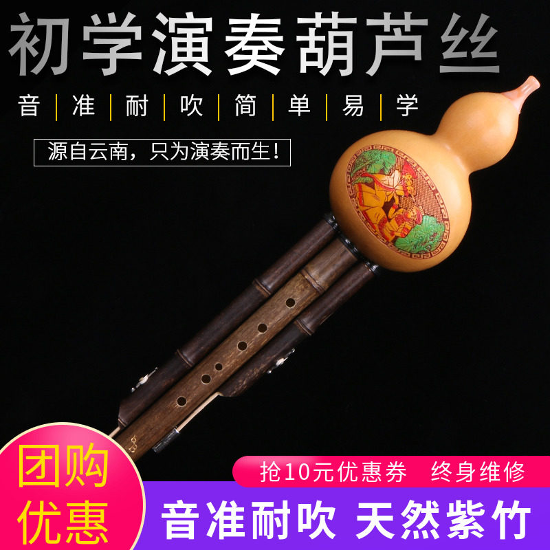 子乐葫芦丝紫竹初学C调降b调a小dgf调小学生儿童成人专业演奏乐器