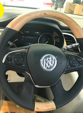 专用别克GL8ES陆尊28T25S胖头鱼653T桃木方向盘总成改装 手缝真皮