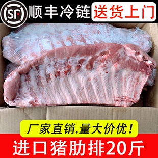 新鲜冷冻进口猪肋排 猪小排 猪排骨 猪仔排 20斤饭店餐饮食材