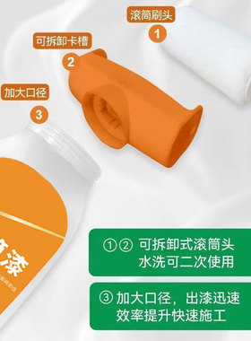 大滚筒漆水性多彩乳胶漆白色家用墙面修补漆水乳型净味内墙Y23