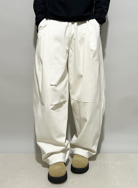 FPASCA小众设计阔版弯刀裤垂感重磅宽松潮牌老钱风轻奢阔腿休闲裤