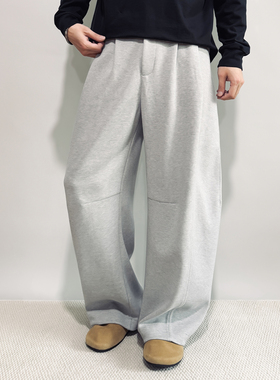 FPASCA轻奢小众设计弯刀裤男潮流廓形垂感慵懒老钱风休闲阔腿裤秋