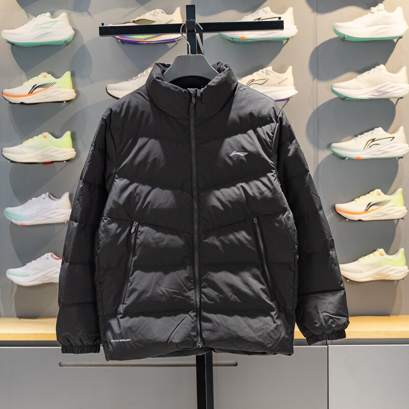 李宁短款羽绒服男士2026冬季新款80%鸭绒保暖防泼水厚外套AYMV221