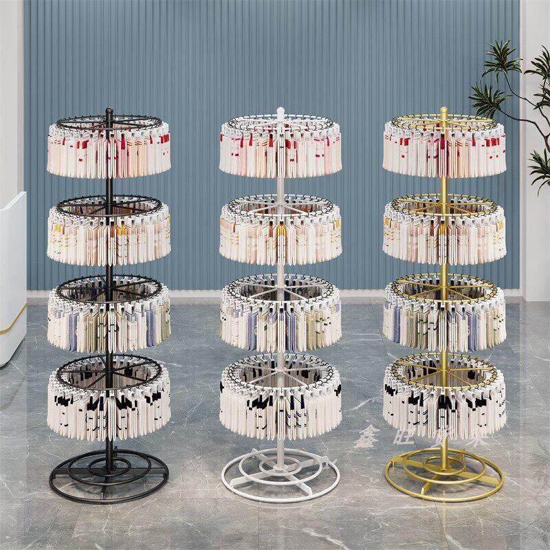 圆形袜子挂架铁艺内衣展示架饰品店手机壳配件可调节旋转落地货架