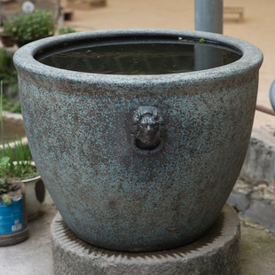 门海大水缸 陶瓷鱼缸庭院客厅养乌龟锦鲤荷花盆寺庙别墅特大号老式