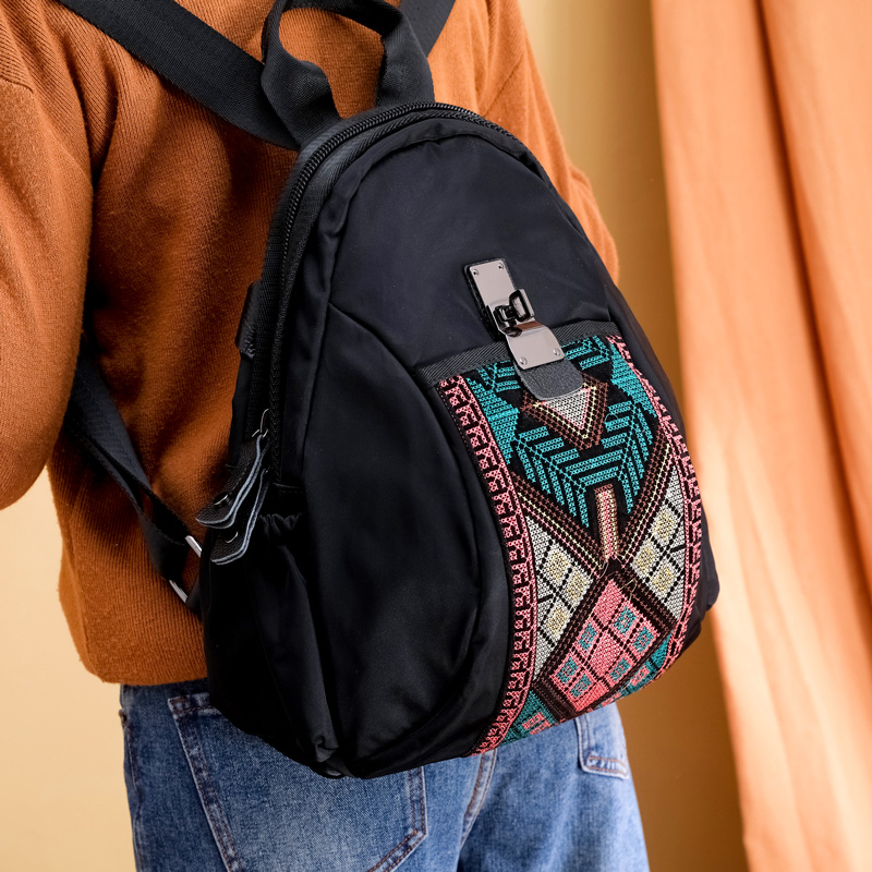 双肩包女士牛津布时尚复古风轻便