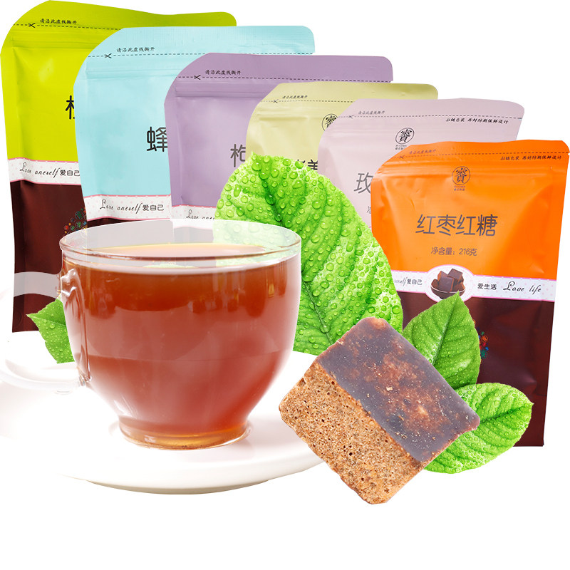 包邮买一送一云南特产睿贞玫瑰老姜红枣枸杞桂糖216克独立包装