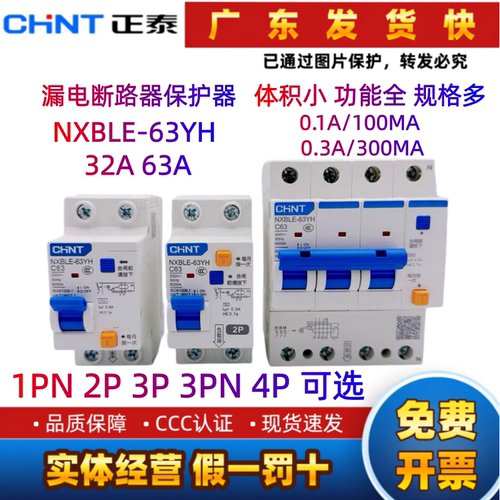 正泰NXBLE-63YH100MA300MA漏电