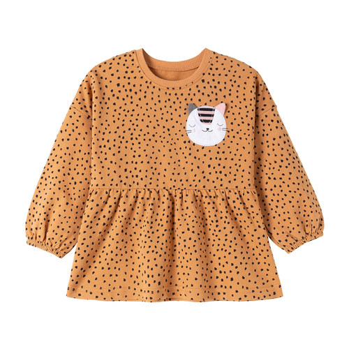 女童豹纹长袖T恤春秋装