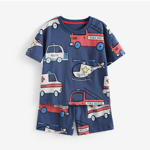纯棉男童卡通夏季家居服套装