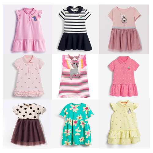 女童短袖连衣裙休闲夏季卡通裙子