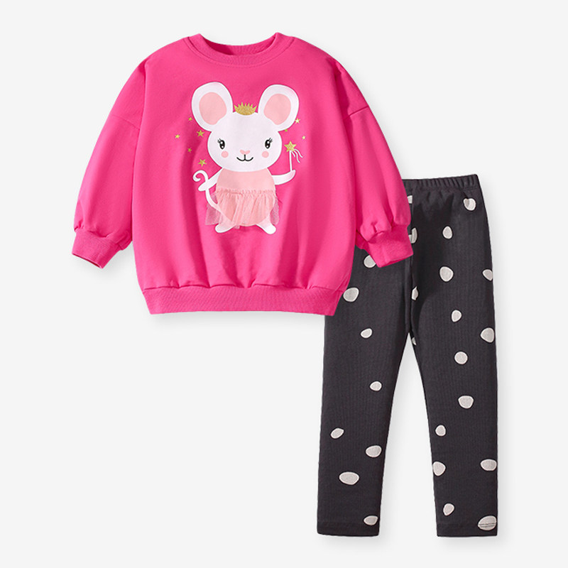 女童套头衫卫衣套装宝宝纯棉打底裤子儿童秋季两件套小童长袖T恤2