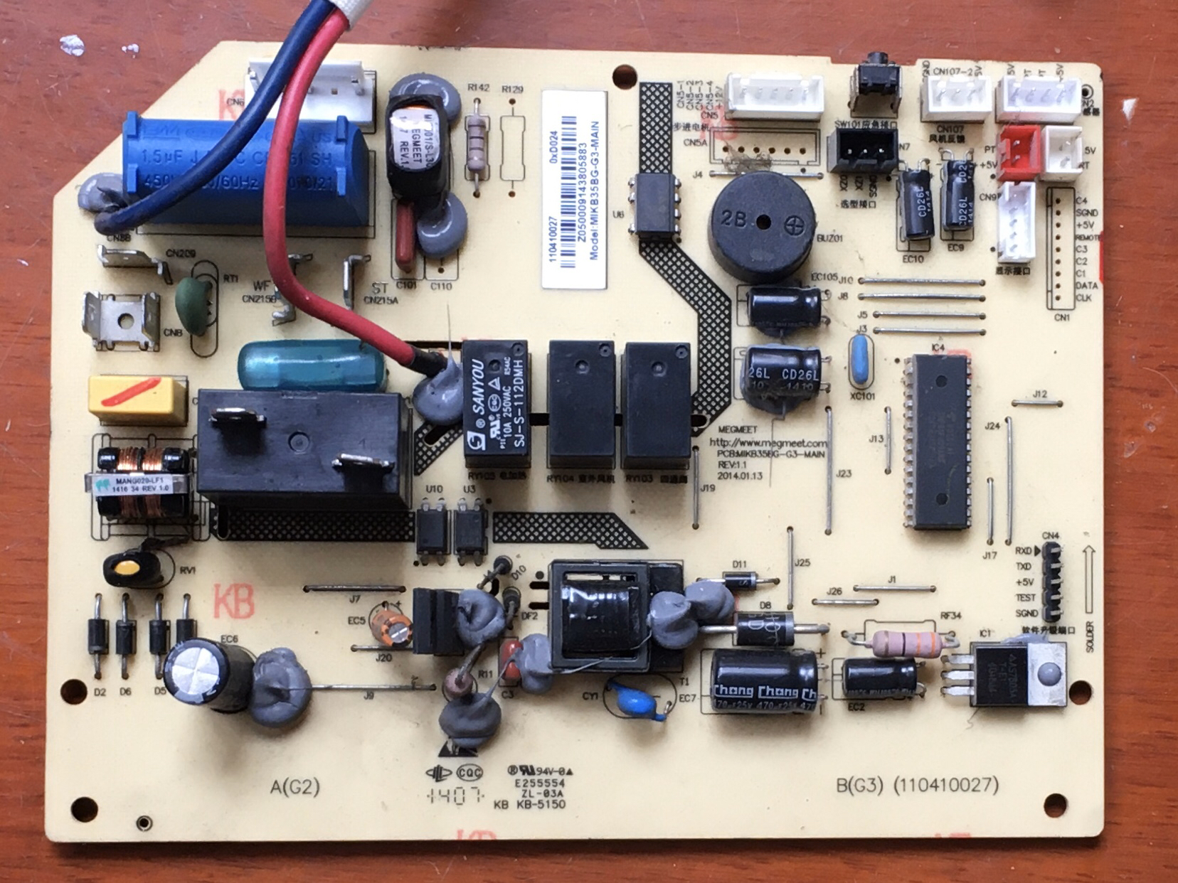 适用电脑板PCB:MIKB35BG-G3-MAIN ZL-03A KB-5150 (110410027)
