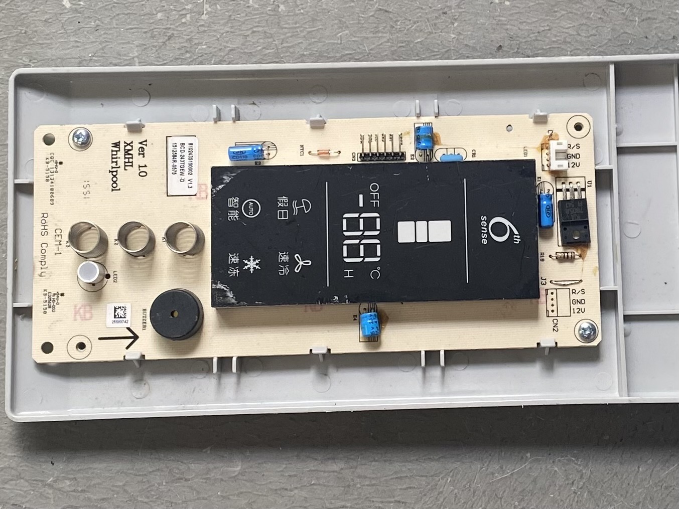 惠而浦冰箱显示板BCD-243TGEW-D