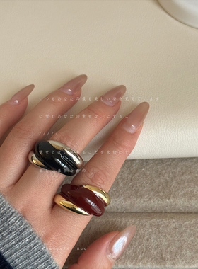 潮流ins滴油戒指女复古小众设计感独特个性时尚精致百搭指环戒子