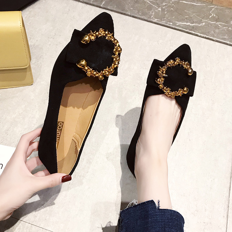 平底鞋女百搭韩版浅口单鞋2019网红时尚尖头鞋气质舒适上班工作鞋|msdalam kategori Kasut wanita, kasut rendah - dari Buy2taobao.com untuk memberikan perkhidmatan ejen Taobao profesional membeli