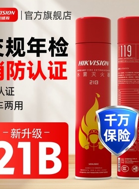 海康威视车载便携式水基灭火器私家车家用环保21b水雾灭火3c认证