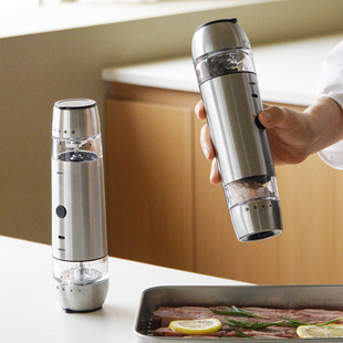 韩国不锈钢充电研磨器胡椒玫瑰海盐研磨器椒盐研磨瓶可拆卸清洗