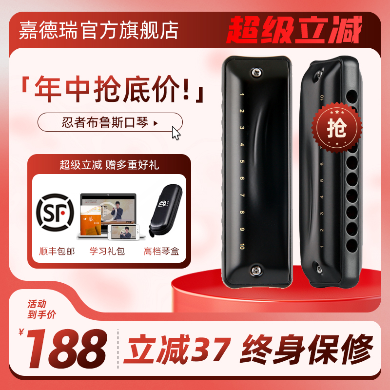 初学推荐嘉德瑞10孔布鲁斯口琴