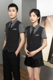 714-H6004P55控69/2025短袖修身发型师KTV餐厅假两件背带工作服，男装T恤，星座714(原C313)
