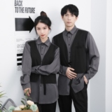 714-H3007P55控79/2025新款男女假两件工作服衬衫宽松马甲衬衣，男装衬衫，星座714(原C313)