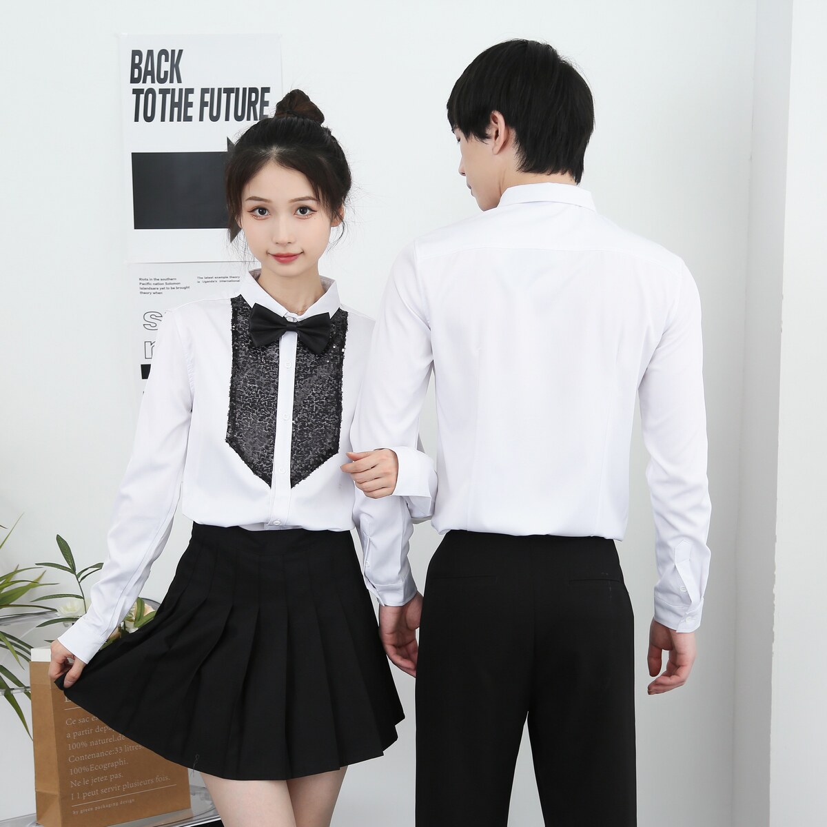 714-D605P45控65/2026春韩版修身工作服衬衫亮片发型师夜场制服,男装衬衫,星座714(原C313)