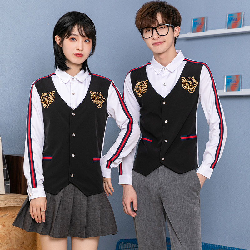 714-H654P55/2025情侣男女酒吧ktv发型师工作服衬衫假两件S-5XL,男装衬衫,星座714(原C313)