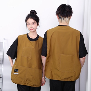 714-M3077P18/2025时尚工装马甲奶茶店西餐厅宠物店工作服酒店服图片