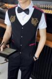 714-H665P55/店主风2025夏季假两件短袖衬衫潮修身马甲制服衬衣，男装T恤，星座714(原C313)