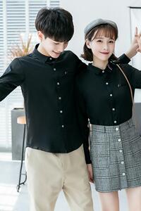 714-D05P45/情侣装2025春季新款男同款工作服班服修身衬衣S-5XL图片