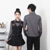 714-H654P55控69/2025秋长袖衬衫发型师西餐厅工作服假两件ktv服，男装衬衫，星座714(原C313)