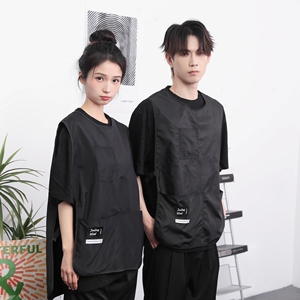 714-M3077P18/2025时尚工装马甲奶茶店西餐厅宠物店工作服酒店服图片