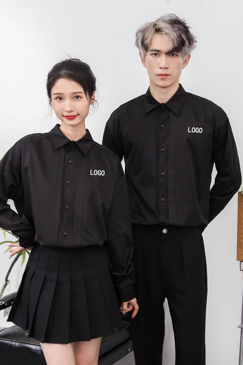 714-D3041P45控69/2025春季宽松立领衬衫工作服餐厅奶茶店ktv制服,男装衬衫,星座714(原C313)