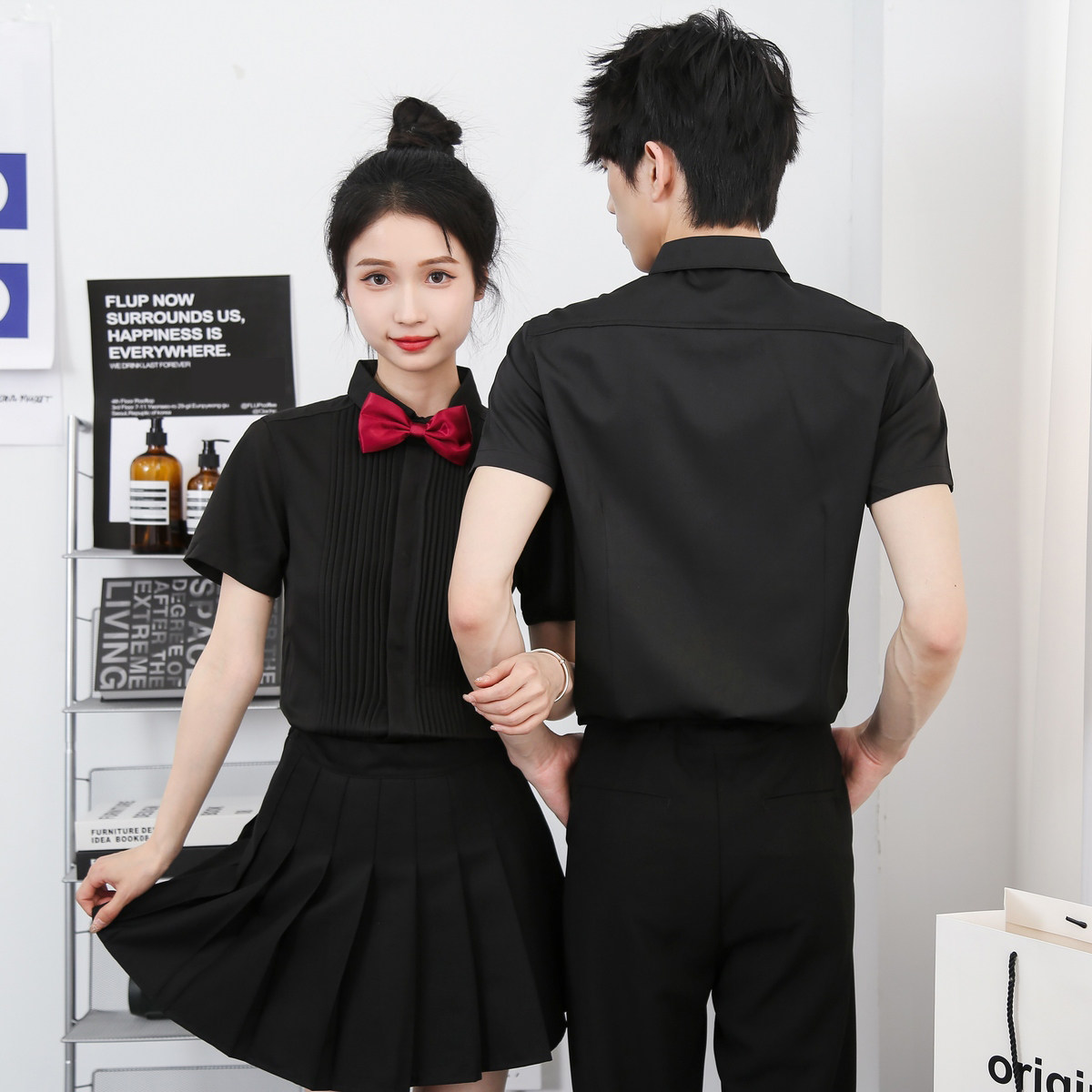 714-Y340P40控59/2025夏季短袖衬衫法师礼服修身伴郎主持服工作服,男装T恤,星座714(原C313)