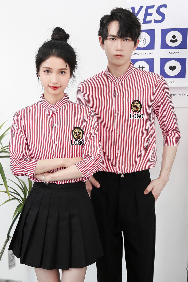714-Y258P45控59/2025新款夏季小清新工作服衬衣理发店奶茶店制服,男装衬衫,星座714(原C313)