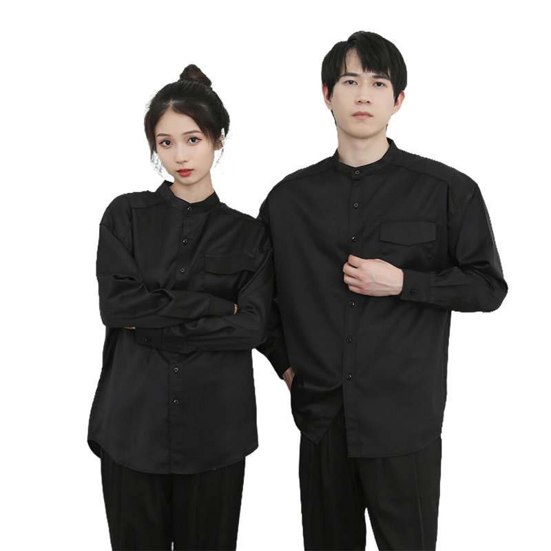 714-D3036P45控65/2025春新男女宽松工作服衬衫logo定制立领制服,男装衬衫,星座714(原C313)