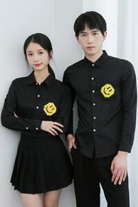 714-TD06P35/2025春季韩版男女清爽工作服衬衫发型师奶茶店制服图片