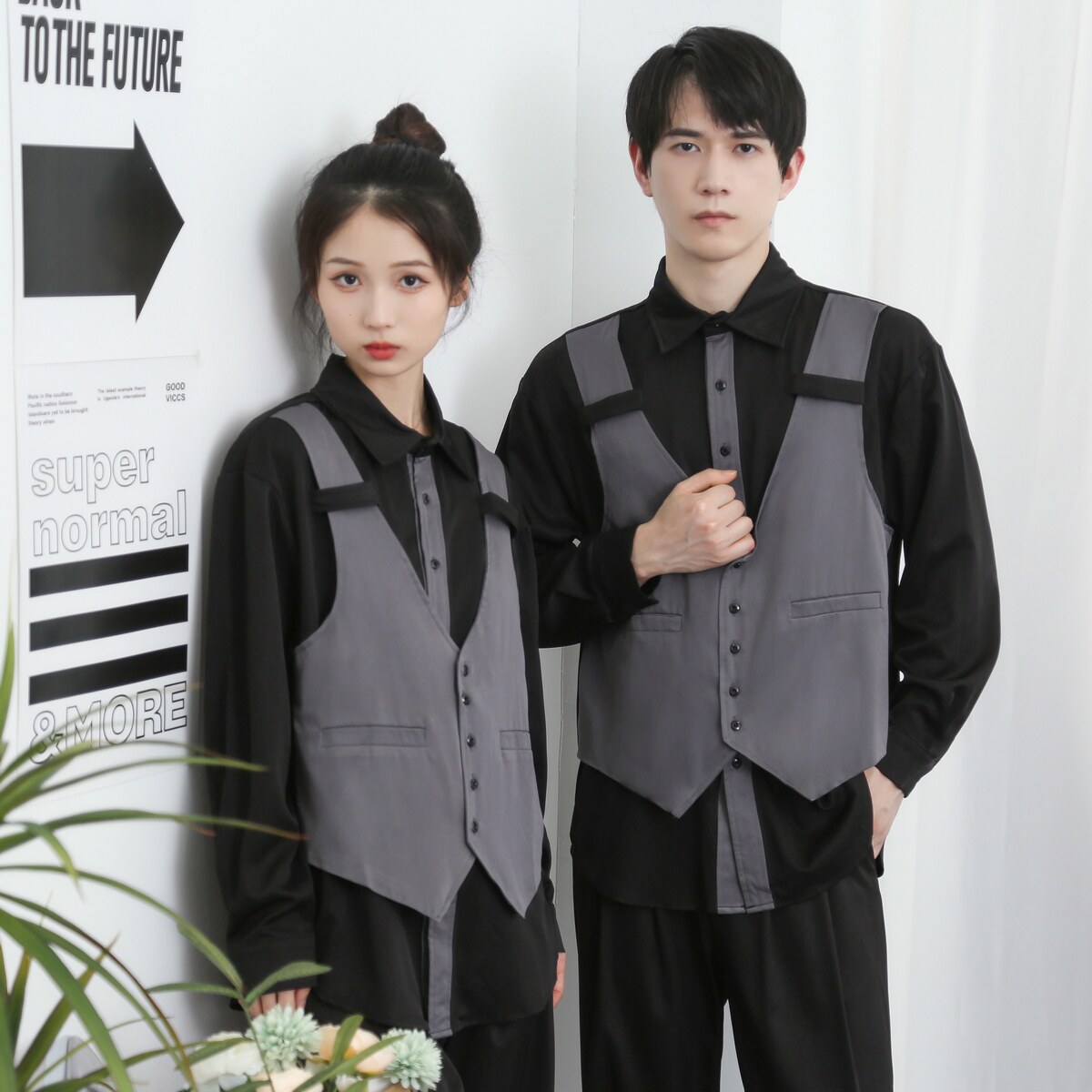 714-H3020P55控79/2025春季宽松马甲假两件工作服衬衫韩系制服,男装衬衫,星座714(原C313)