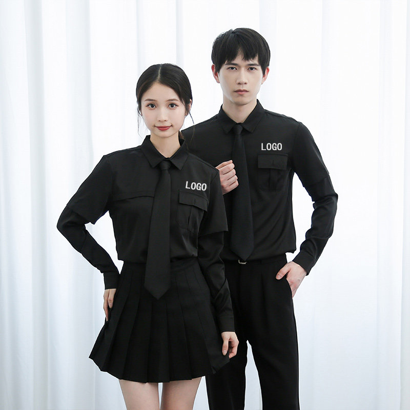 714-D612P45/2025春季男女空少服衬衫修身KTV发型师工作服制服图片