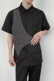 714-H3013P55控69/2025夏季日系发型师衬衫宽松假两件工作服潮男，男装衬衫，星座714(原C313)