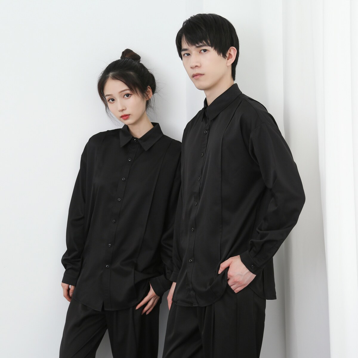 714-D3039P45控65/2025春简约长袖衬衫餐厅美发厅奶茶店店服宽松,男装衬衫,星座714(原C313)