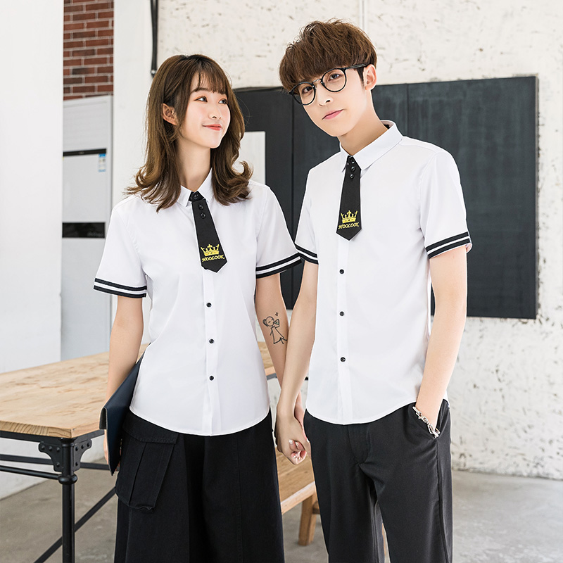 714-C630P40/2025情侣装学生服校服班服衬衫领带装饰衬衣潮S-5XL，男装衬衫，星座714(原C313)