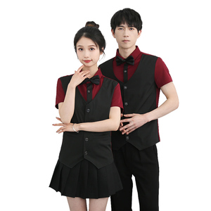 714-H6005P55控79/2025新款夏季ktv酒吧工作服衬衫修身马甲制服图片