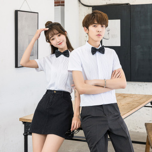 714-Y340P40/2025情侣装夏短袖工作衬衫伴郎服结婚礼服衬衣S-5XL图片